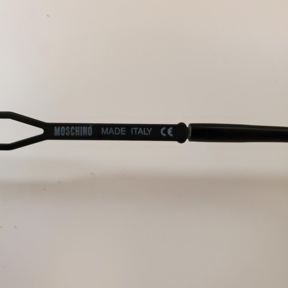 Moschino Vintage 90s Persol Small Oval Rimless Sunglasses Black Grey - Picture 16 of 16